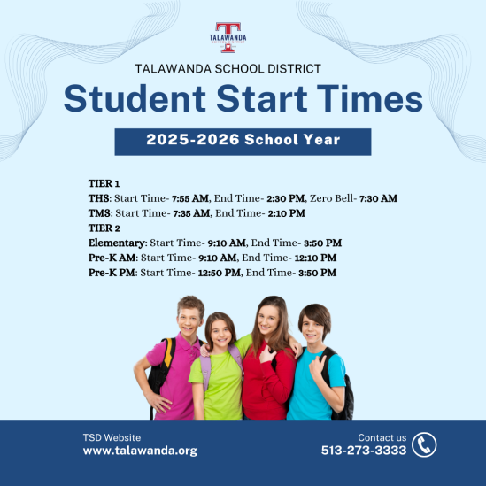 2025-2026 School Start Times
