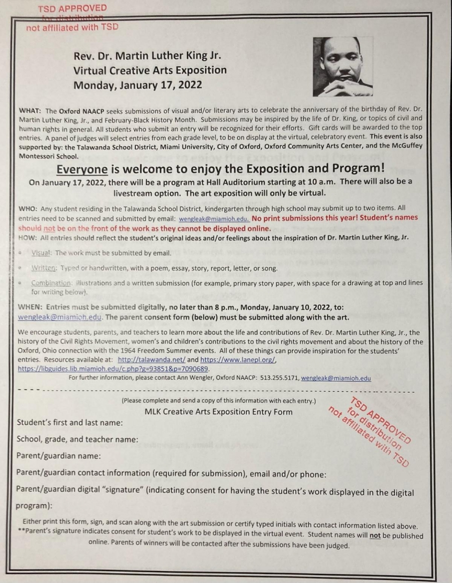 Photo of information flyer